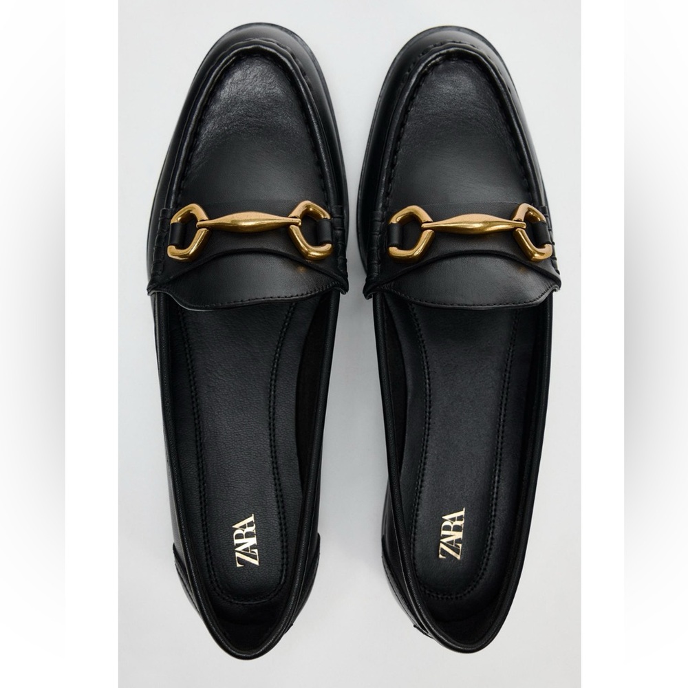 Zara nwt leather loafers size 8 EU 39